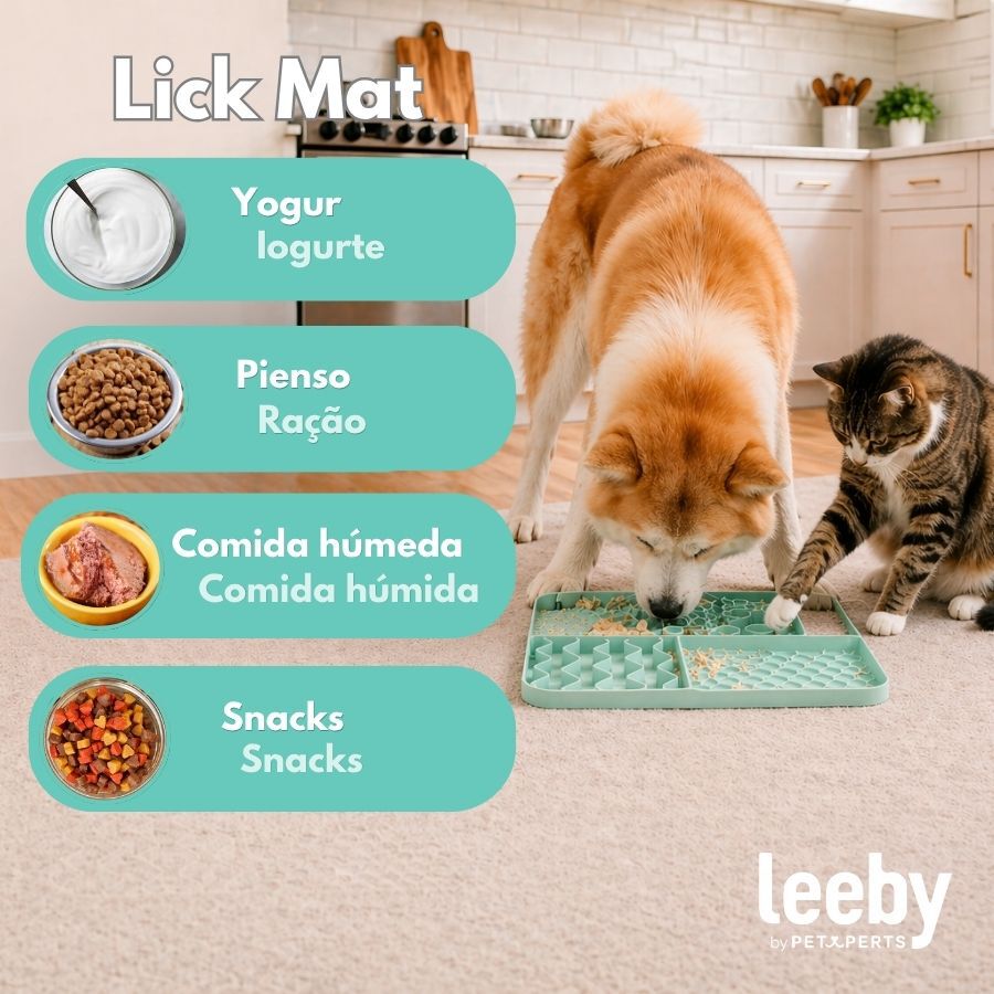 Leeby Alfombrilla de Lamer Verde para perros y gatos, , large indicador imagen numero 6