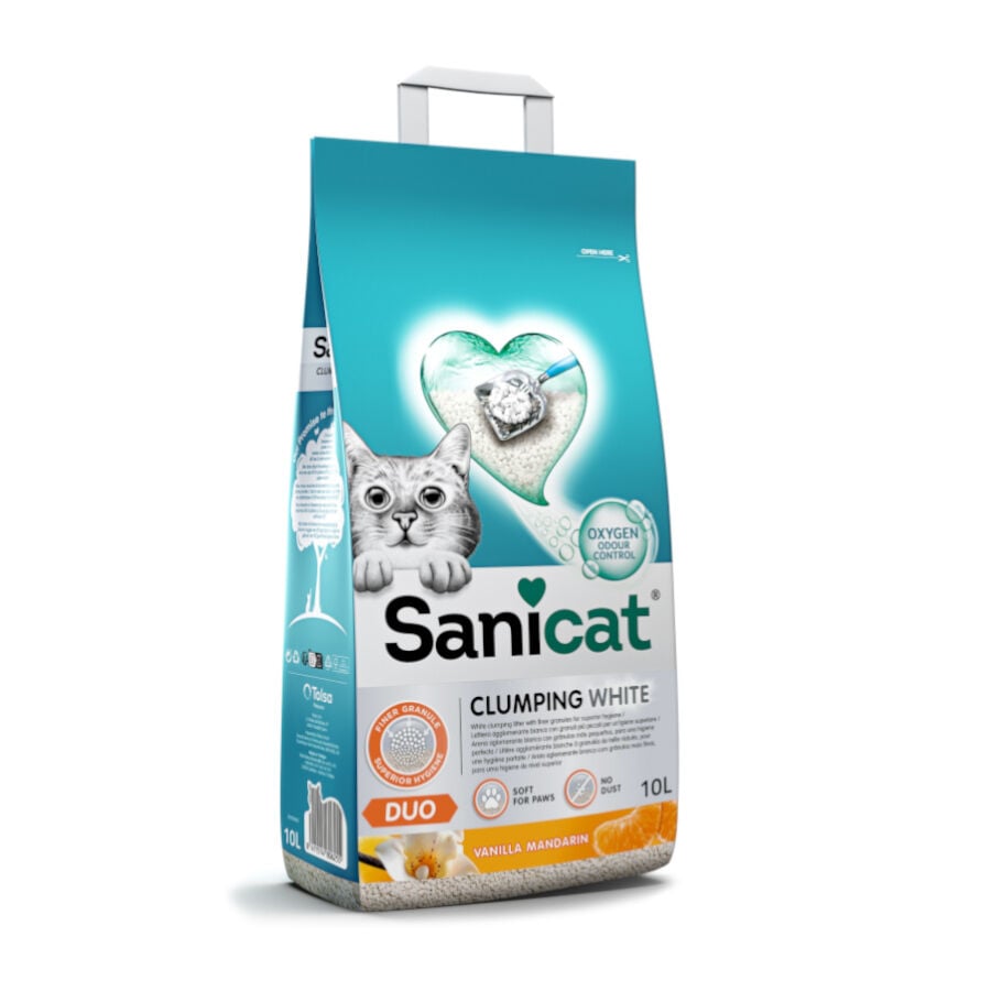 10 L Sanicat Clumping White Duo Arena Aglomerante para gatos, , large Imagen numero 1