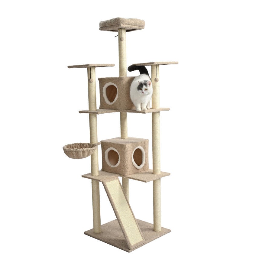 Leeby Boucle Collection &Aacute;rbol rascador con camas y juguetes para gatos, , large Imagen numero 3