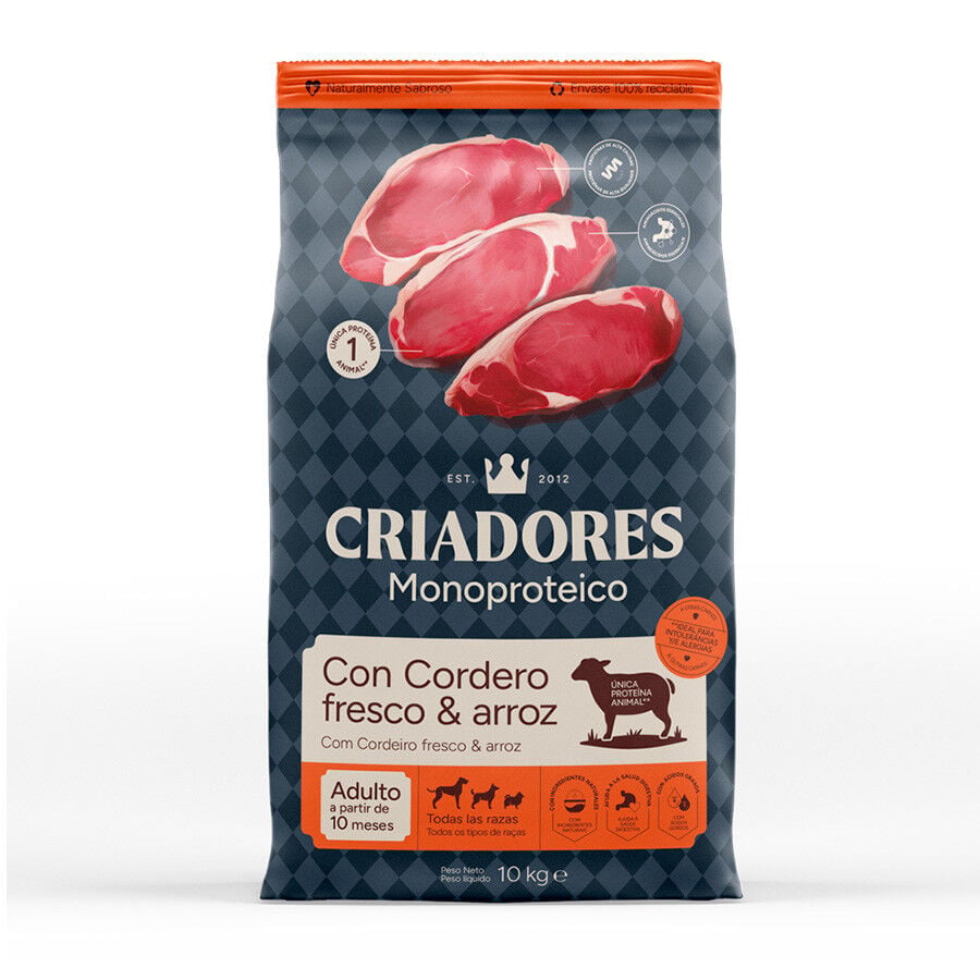 10 kg Criadores Monoproteico Adulto con Cordero pienso para perros, , large Imagen numero 1