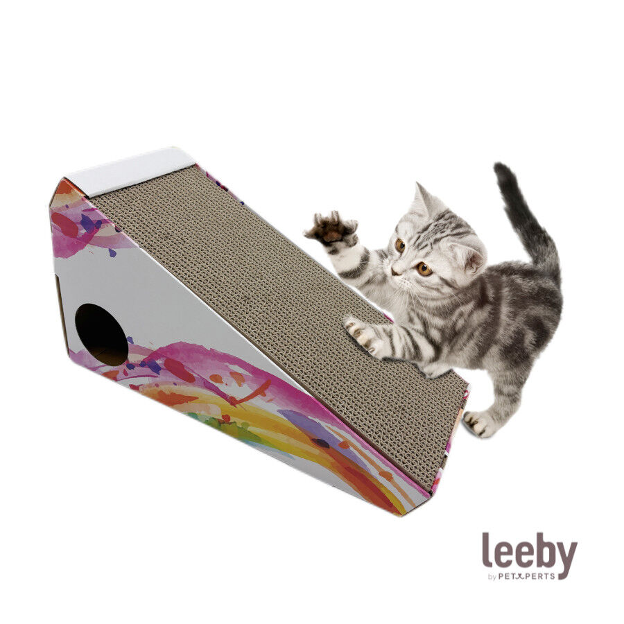 Leeby Walter rascador de cart&oacute;n horizontal con bola para gatos