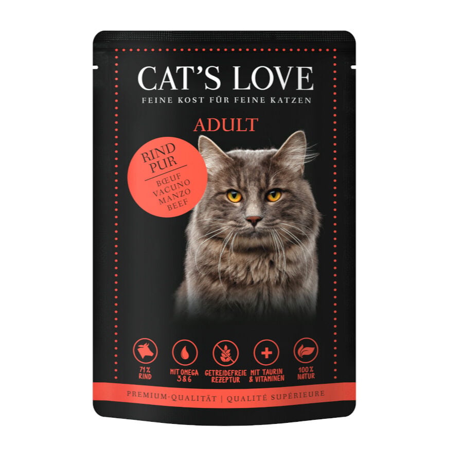 85 g Cat&rsquo;s Love Adult Vacuno en Gelatina sobre para gatos, , large indicador imagen numero 1