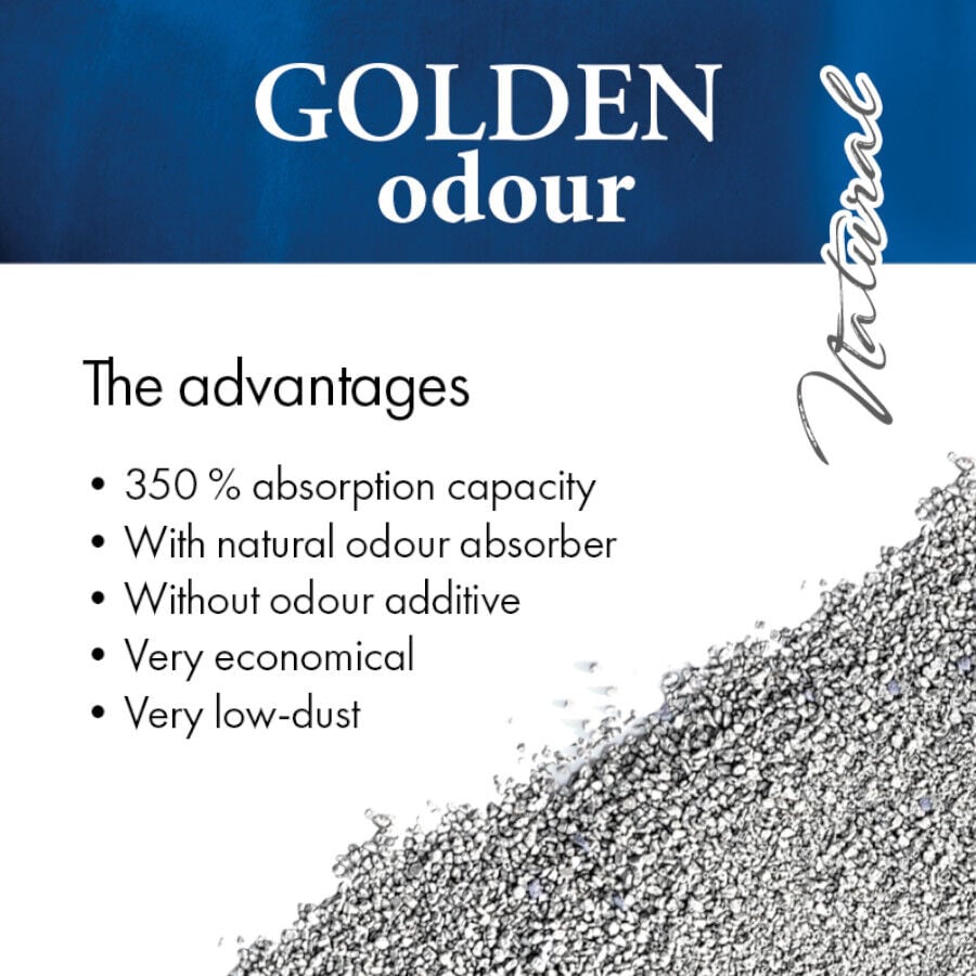 14 kg Golden Odour Arena Aglomerante Absorbe Olores para gatos, , large indicador imagen numero 3