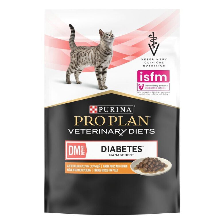 10 sobres x 85 g Pro Plan Veterinary Diets Diabetes DM sobres para gatos, , large Imagen numero 2