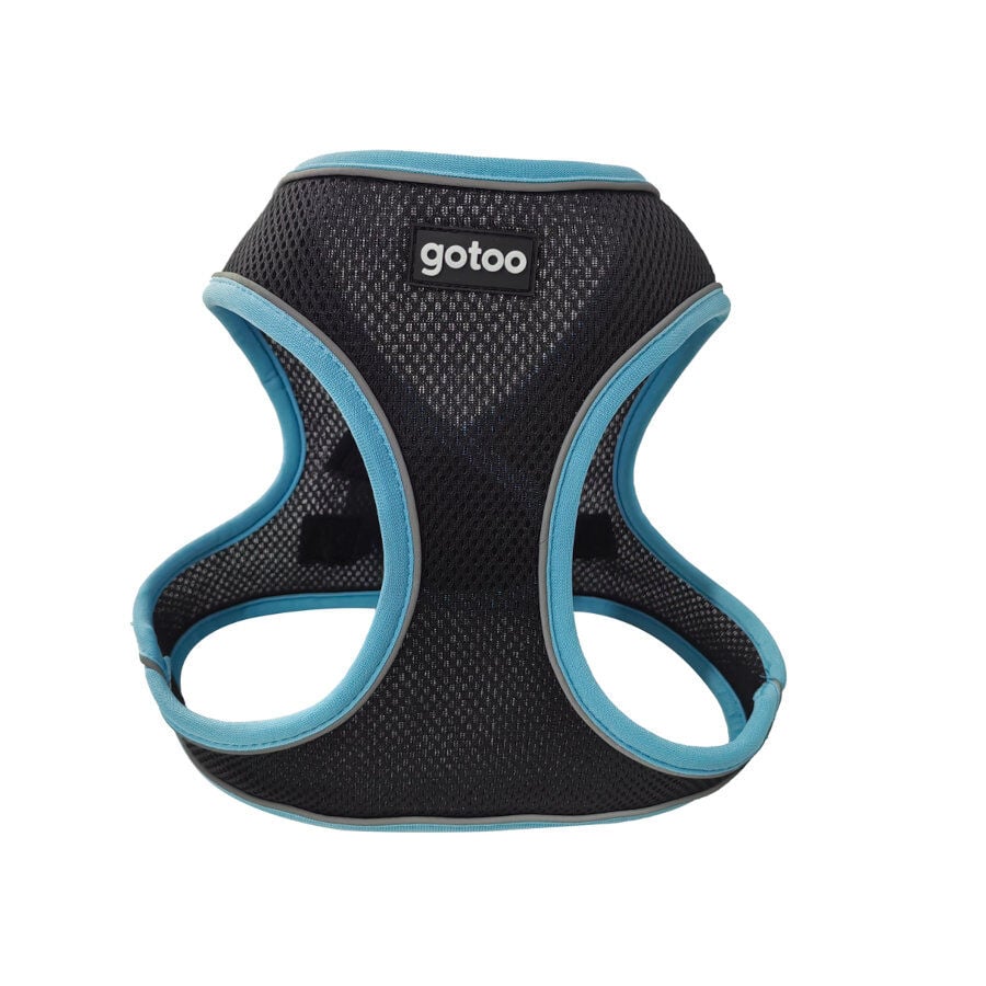Gotoo Arn&eacute;s ajustable de malla turquesa/negro para perros, , large indicador imagen numero 1