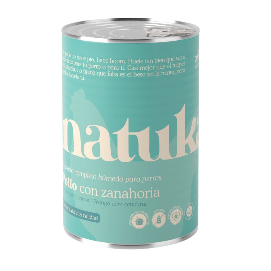 Natuka Comida H&uacute;meda Lata Pollo y Zanahorias para perros, , large indicador imagen numero 1