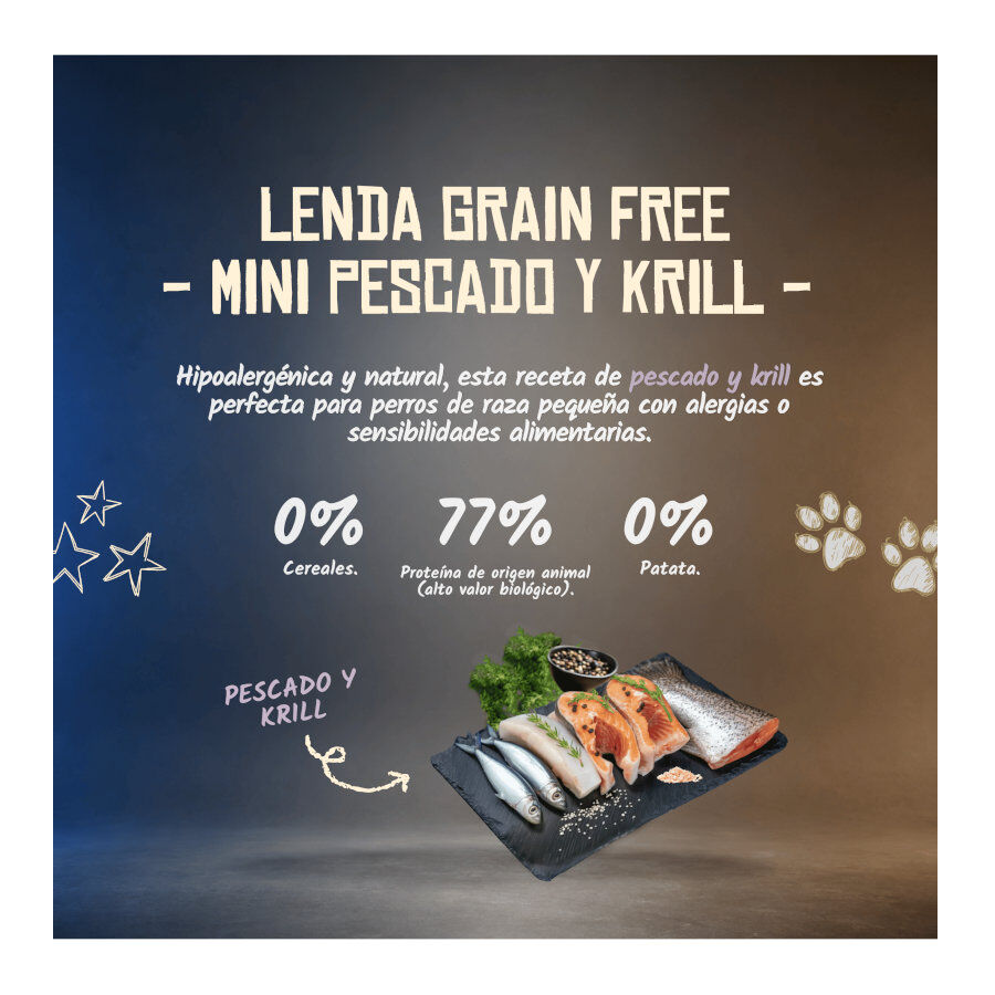 2 Kg Lenda Grain Free Pescado y Krill pienso para perros de razas mini, , large indicador imagen numero 4