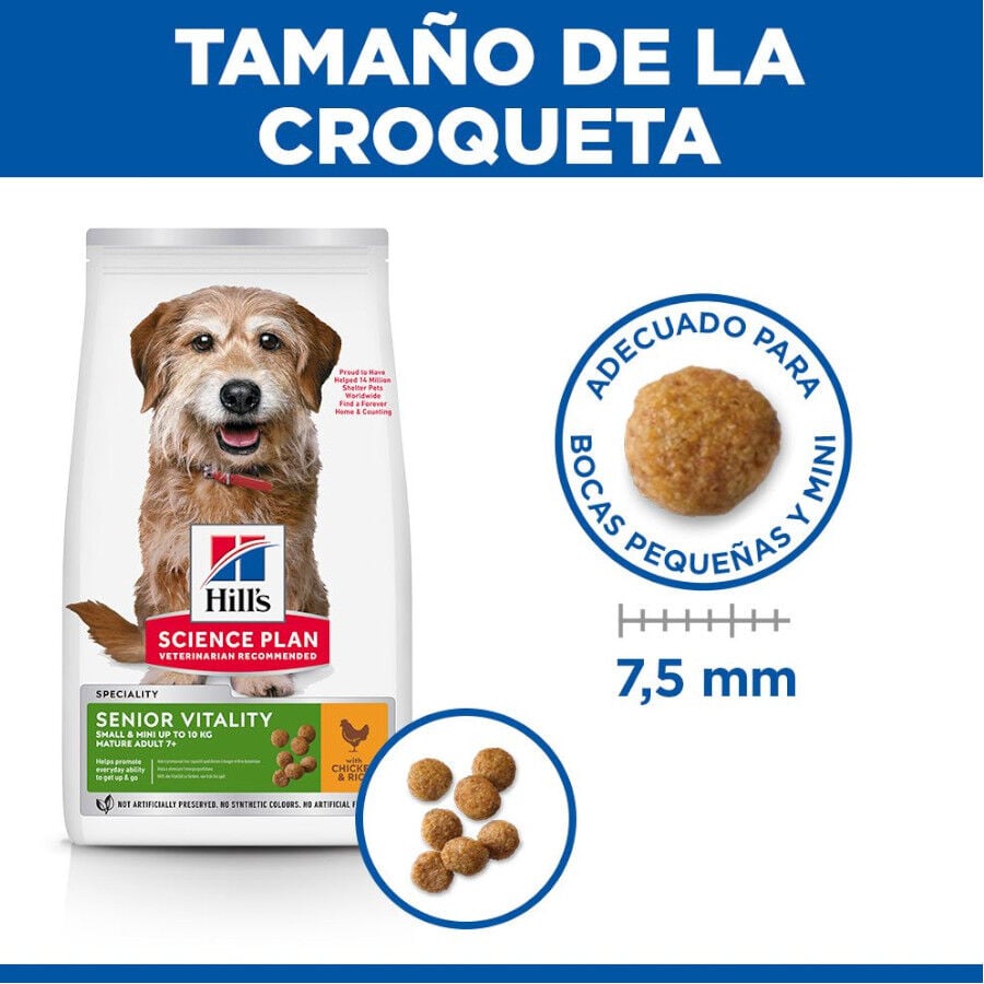 1.5 kg Hill's Science Plan Youthful Vitality Adult +7 Small y Mini Pollo pienso para perros, , large Imagen numero 4
