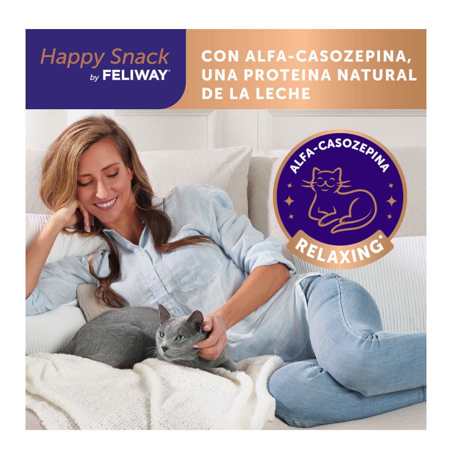 6 sobres x 10 g Feliway Sobres Happy Snack Relajante Pollo para gatos, , large Imagen numero 5