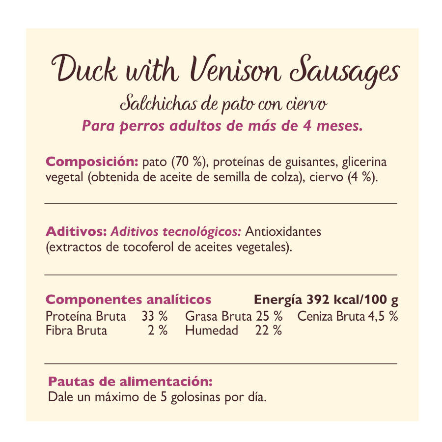 70 g Lily's Kitchen Salchichas Mini Pato y Venado para perros, , large indicador imagen numero 3