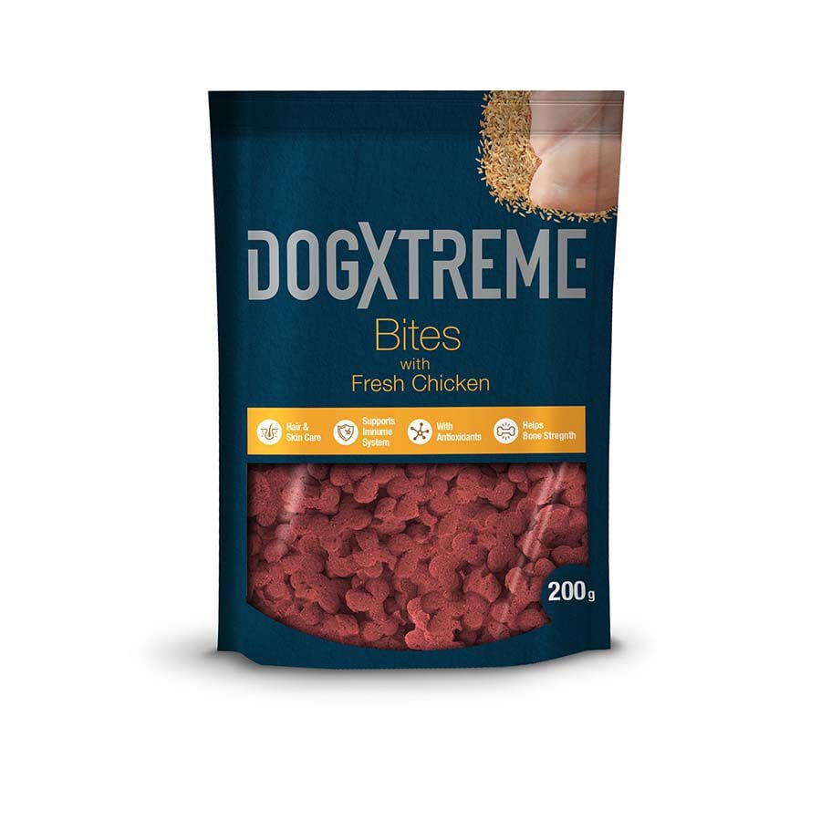 Dogxtreme Bites Snacks Semih&uacute;medos Pollo para perros