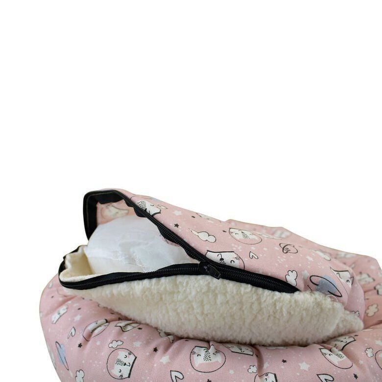 Leeby Cama Donut Antideslizante Estampado Comic Rosa para gatos, , large Imagen numero 3