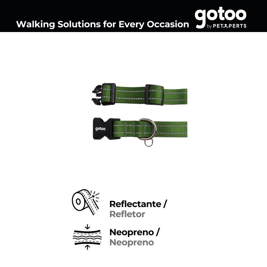 Gotoo Collar de nylon reflectante verde para perros, , large indicador imagen numero 4