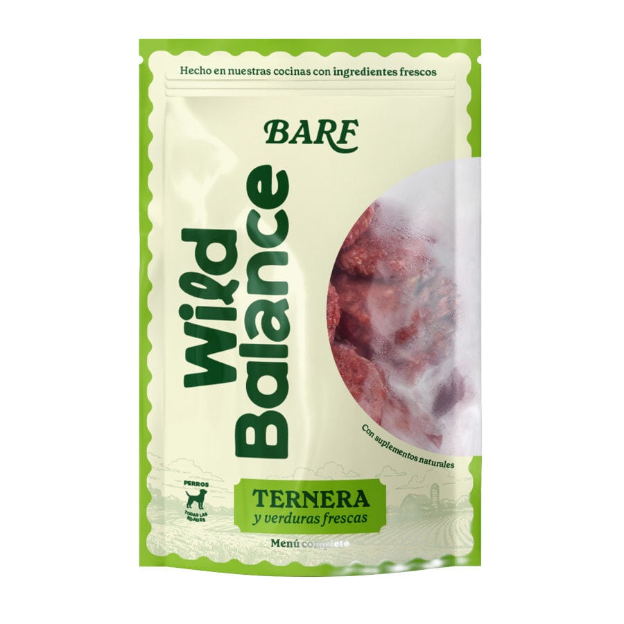 1 kg Wild Balance Barf Men&uacute; ternera y verduras comida congelada para perros, , large Imagen numero 1