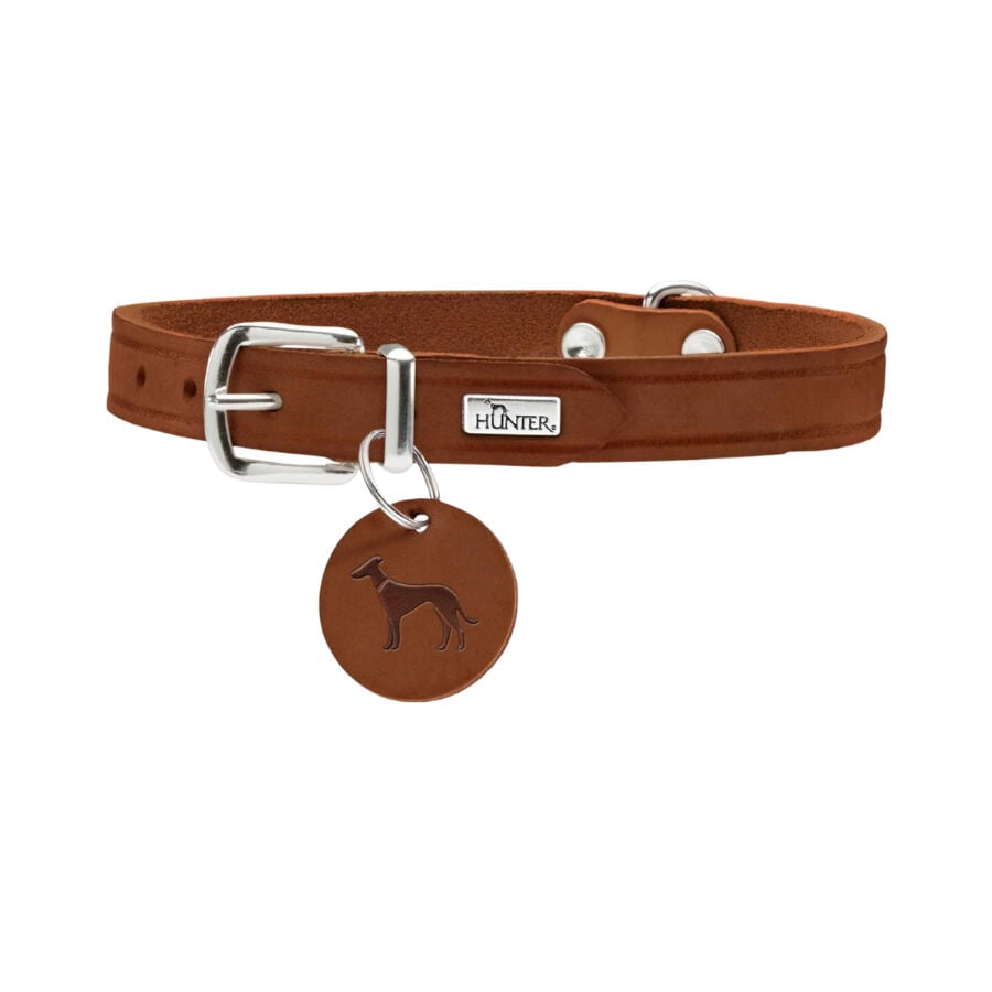 Hunter Aalborg Collar de Cuero marr&oacute;n para perros
