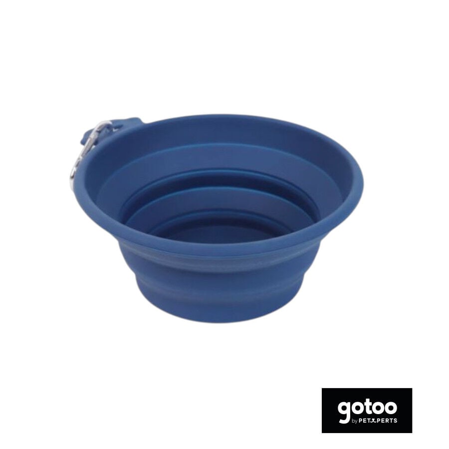 Gotoo Comedero Plegable y Port&aacute;til de Silicona Azul para perros y gatos, , large Imagen numero 2