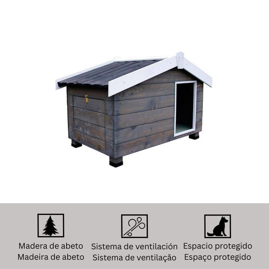 TK-Pet Mountain Caseta de Madera Gris para perros, , large indicador imagen numero 4