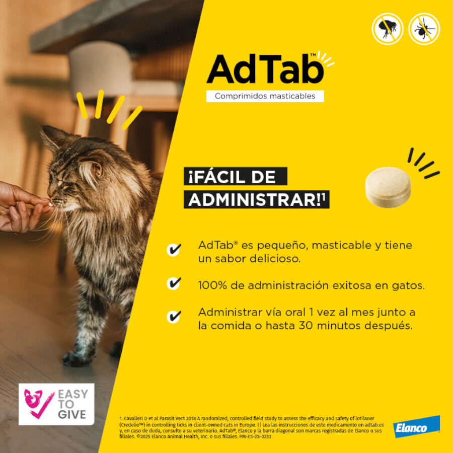 AdTab Comprimidos Masticables Antiparasitarios para gatos, , large Imagen numero 3