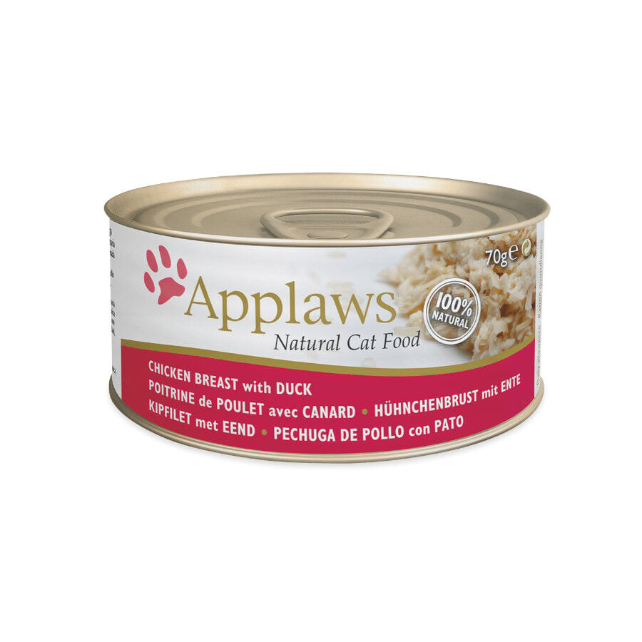 70 g Applaws Pollo y Pato en caldo lata para gatos, , large Imagen numero 3