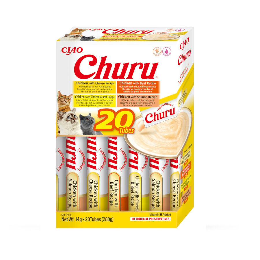 Churu Variedades de Pollo con Ternera Snack L&iacute;quido para gatos