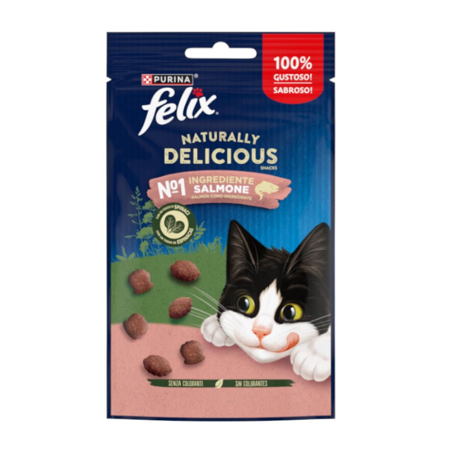 50 g Felix Naturally Delicious Bocaditos de Salm&oacute;n para gatos, , large indicador imagen numero 1