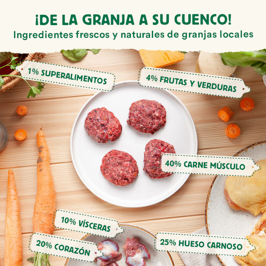 1 kg Wild Balance Men&uacute; Barf pollo con verduras comida congelada para gatos, , large Imagen numero 3