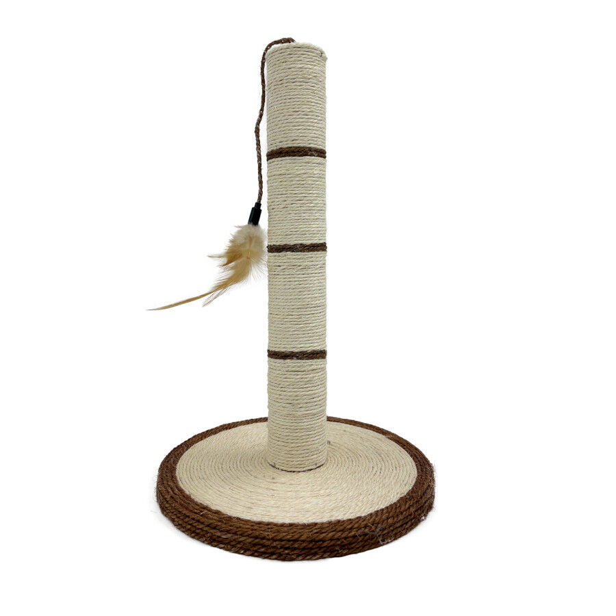 Leeby Isidoro rascador de sisal con juguete marron para gatos, , large Imagen numero 1
