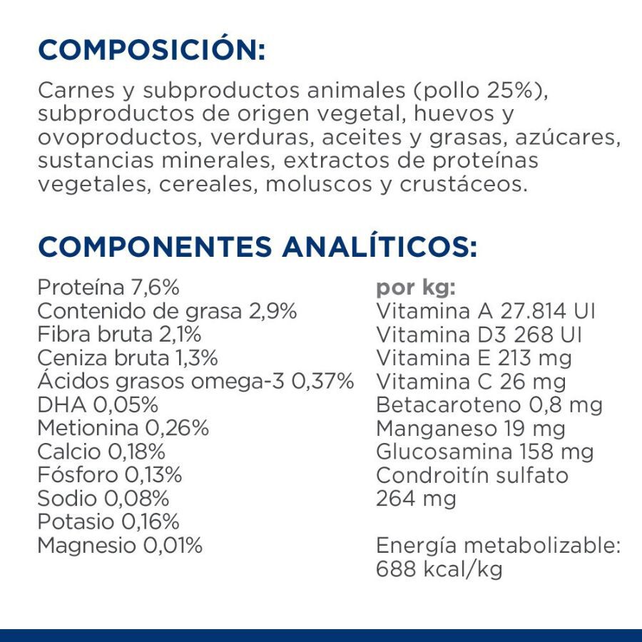 12 sobres x 85 g Hill's Prescription Diet Metabolic + Mobility Pollo Sobres para gatos - Multipack, , large indicador imagen numero 7