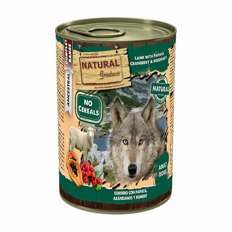400 g Natural Greatness Cordero con Papaya lata para perros, , large Imagen numero 1