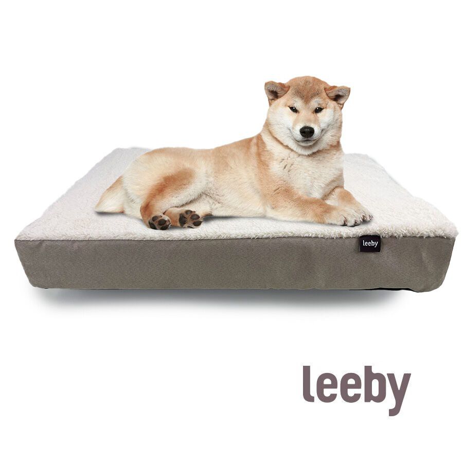 Leeby Colch&oacute;n Ortop&eacute;dico Viscoel&aacute;stico Marr&oacute;n y Blanco para perros, , large indicador imagen numero 2
