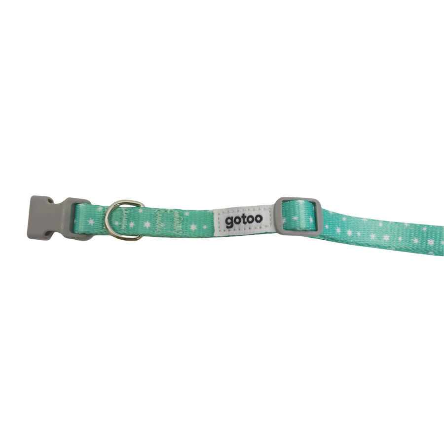 Gotoo Set Correa y Collar estampado con estrellas verde para perros, , large Imagen numero 9