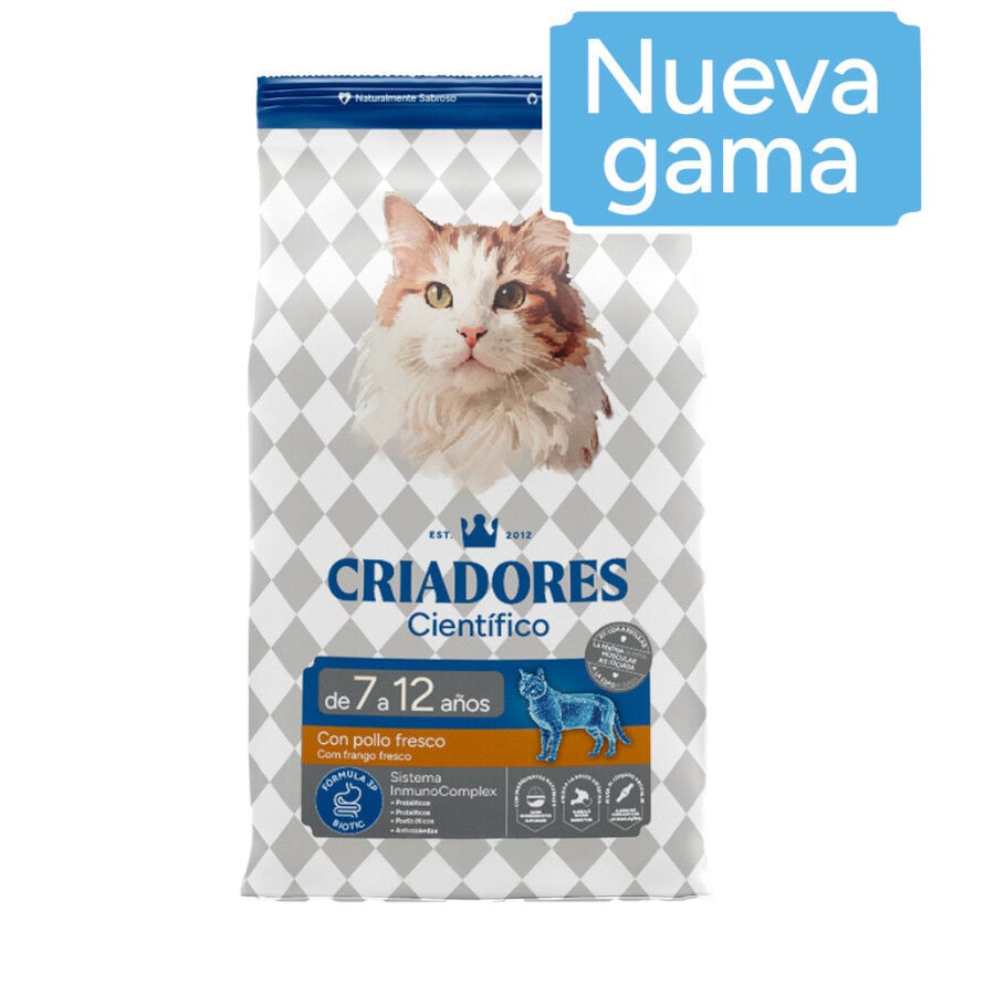 2 kg Criadores Cient&iacute;fico Mature +7 Pollo pienso para gatos, , large indicador imagen numero 2