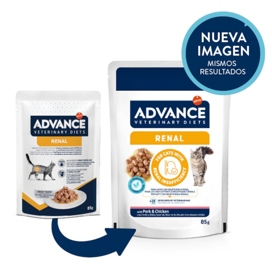 85 g Advance Renal Pollo y Cerdo sobre para gatos, , large indicador imagen numero 2