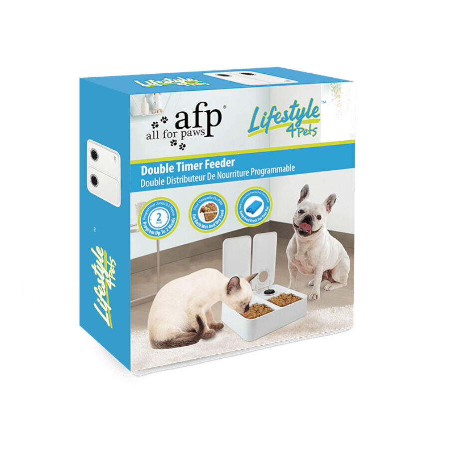 All For Paws Liftstyle4Pets Comedero Autom&aacute;tico Doble para perros y gatos, , large indicador imagen numero 1
