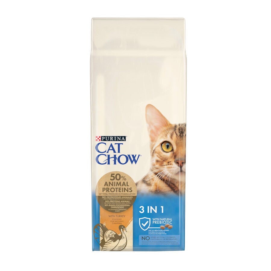 15 kg Cat Chow 3 en 1 Pavo pienso para gatos, , large Imagen numero 1