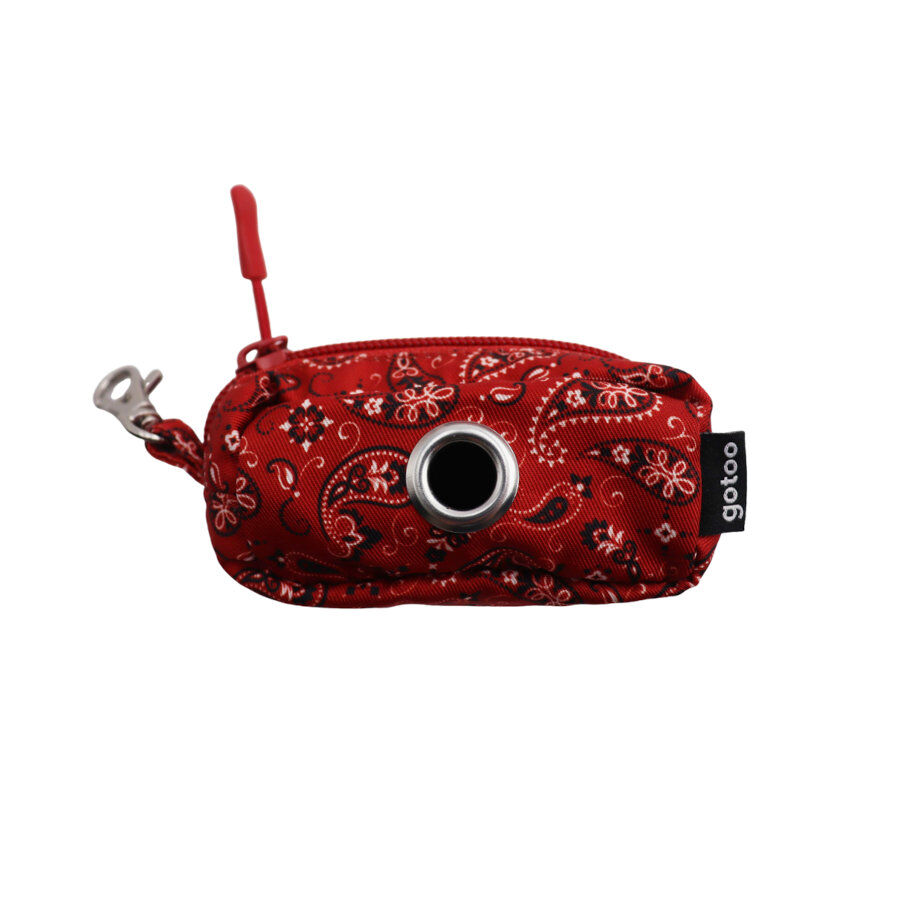 Gotoo Porta bolsas estampado cachemira rojo para perros, , large indicador imagen numero 1