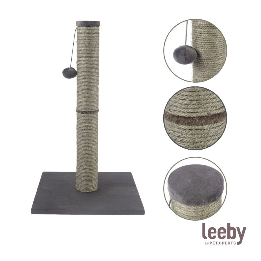 Leeby Gaston rascador de sisal gris con juguete para gatos, , large Imagen numero 5