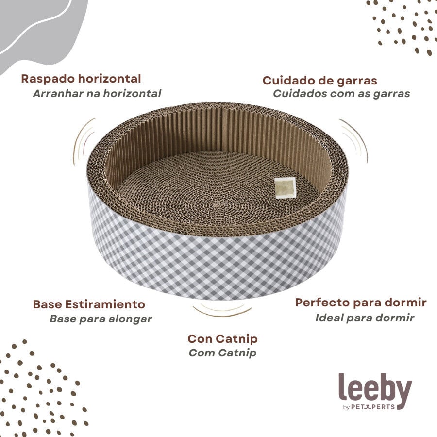 Leeby Domingo cama rascador de cart&oacute;n vichy para gatos, , large indicador imagen numero 3