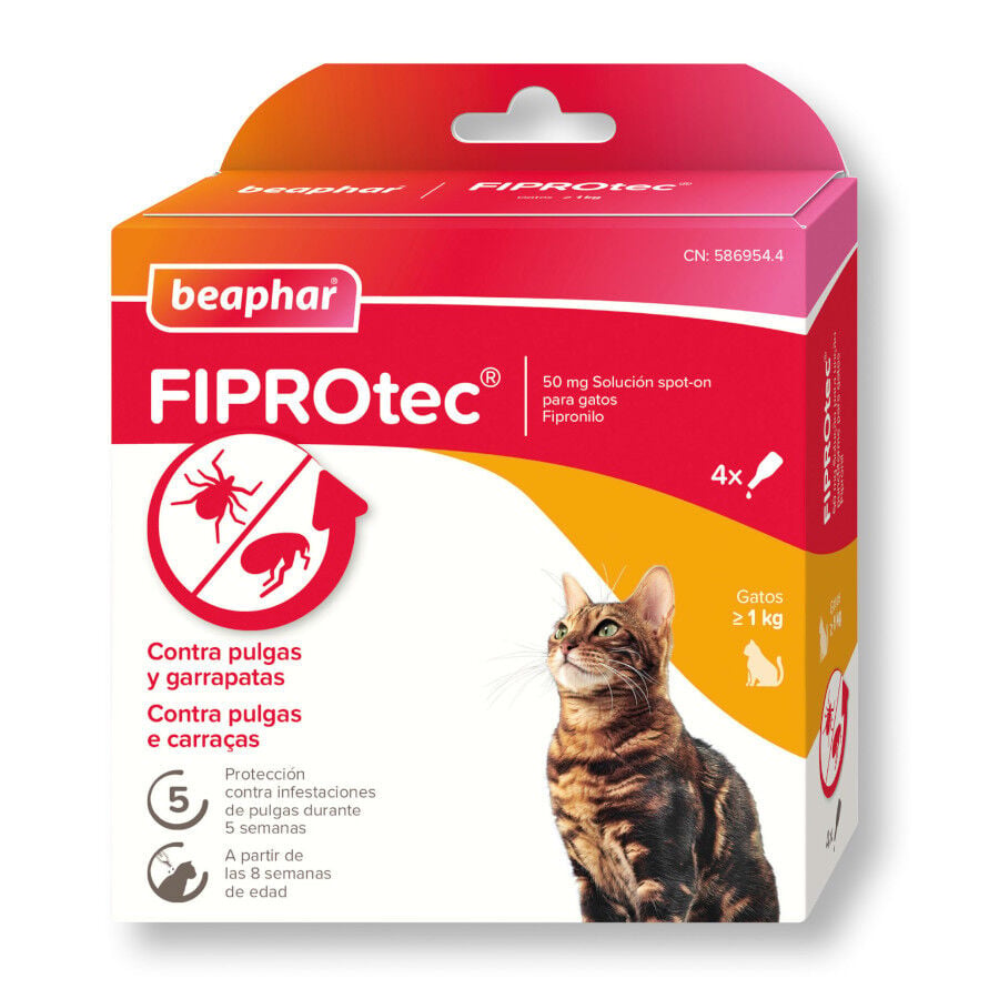 Beaphar Fiprotec Pipetas Antiparasitarias para gatos, , large indicador imagen numero 1