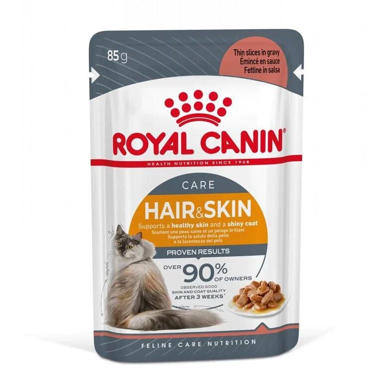 85 g Royal Canin Hair and Skin sobre en salsa para gatos, , large Imagen numero 1
