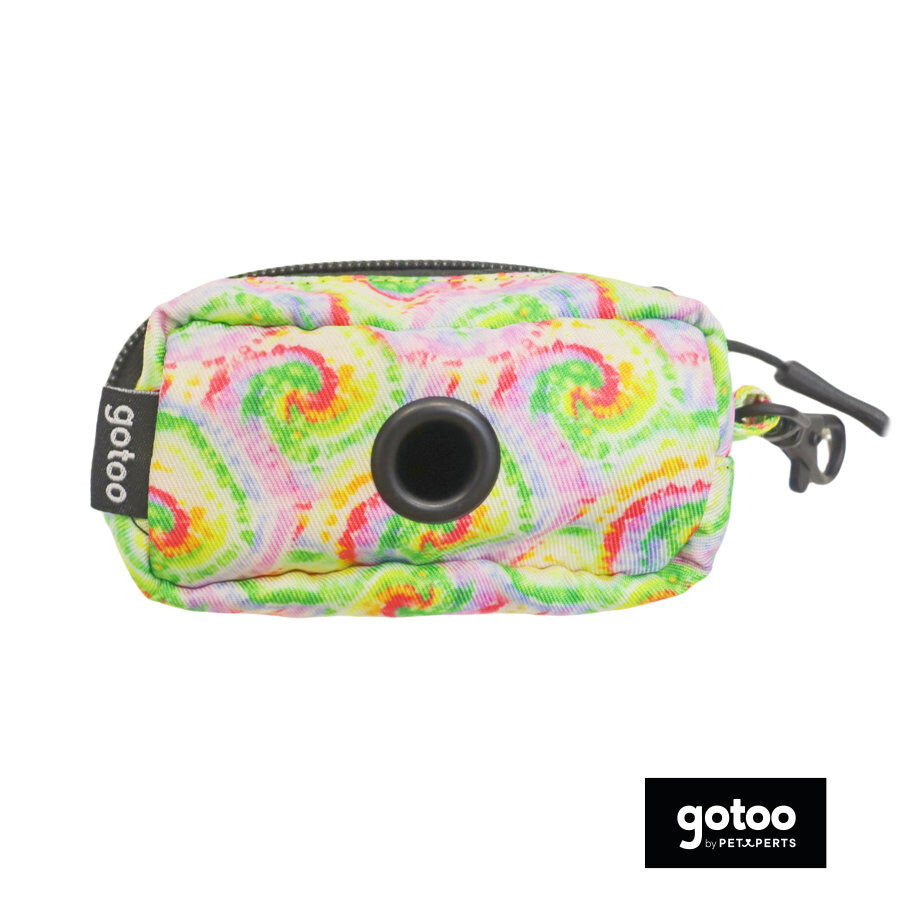 Gotoo Porta bolsas de tela tie dye amarillo para perros, , large indicador imagen numero 2