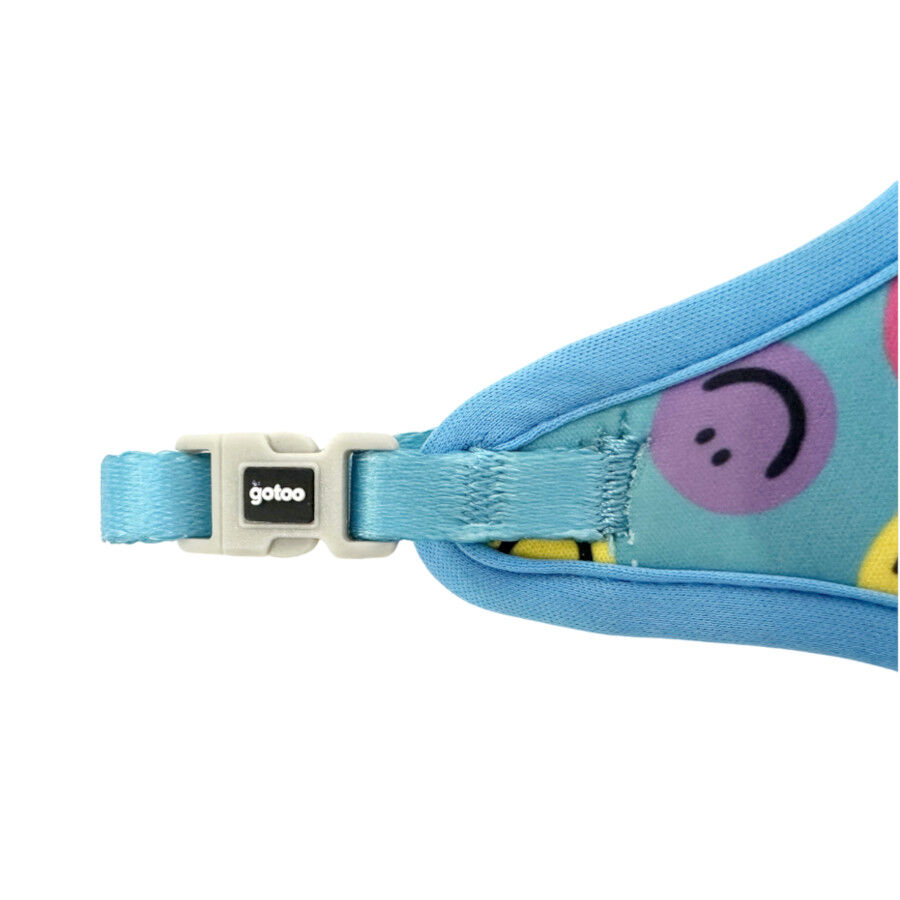 Gotoo Correa y arn&eacute;s estampado smile azul para gatos , , large indicador imagen numero 4