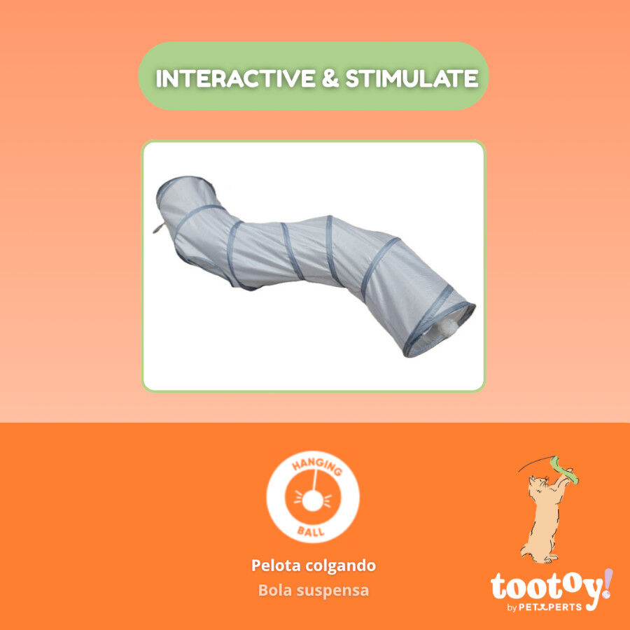 Tootoy! Tunel de Tela con Juguete para gatos, , large Imagen numero 3
