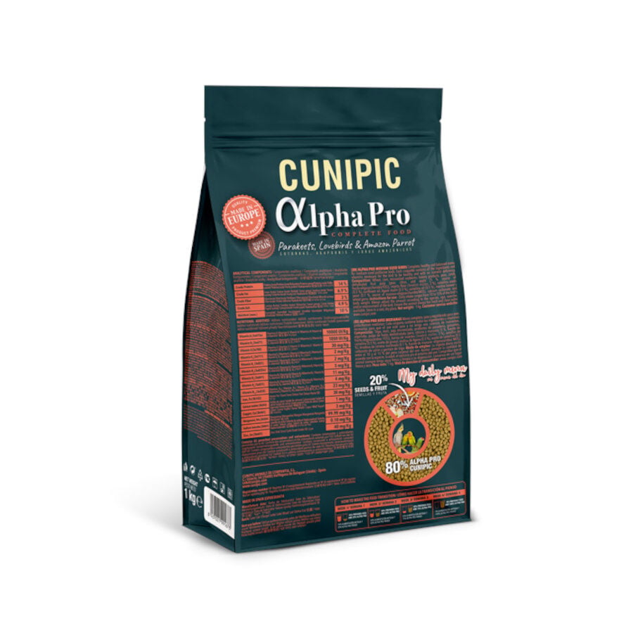 1 kg Cunipic Alpha Pro Medium Sized Birds Natural Blend pienso para p&aacute;jaros, , large indicador imagen numero 2