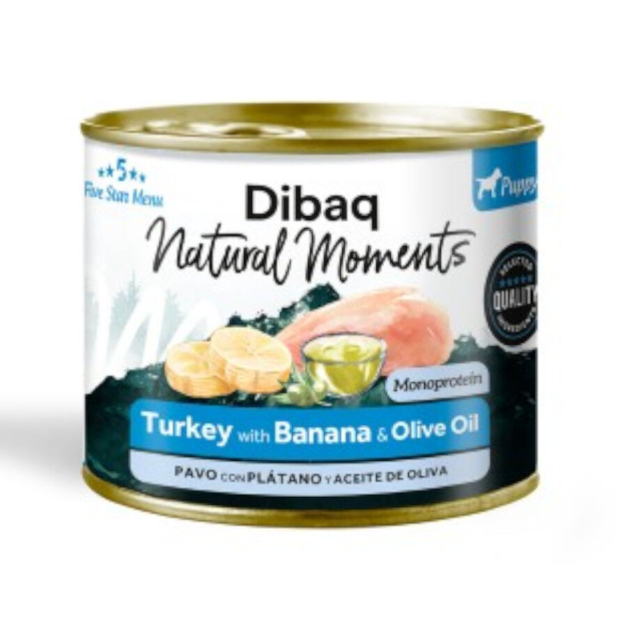 190 g Dibaq Natural Moments Lata Pavo con Platano para cachorro, , large Imagen numero 1