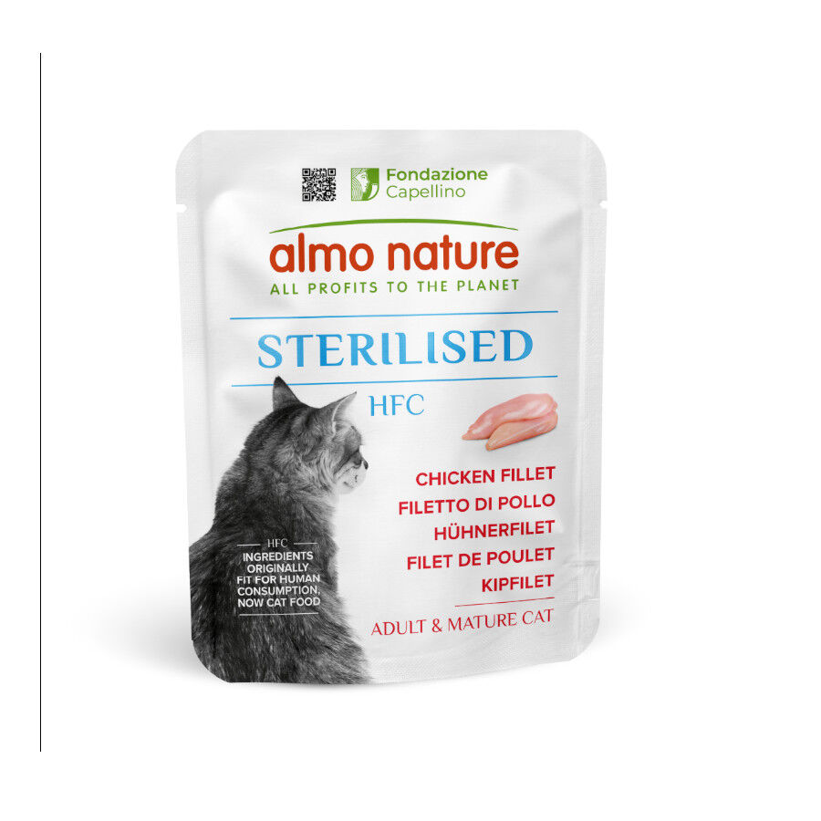 50 g Almo Nature HFC Sterilised Filete de Pollo sobre para gatos, , large Imagen numero 1