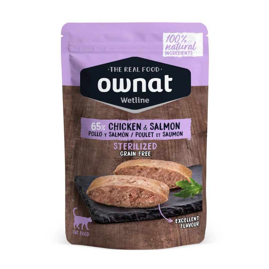 Ownat Wetline Esterilizado Pollo y Salm&oacute;n sobre para gatos