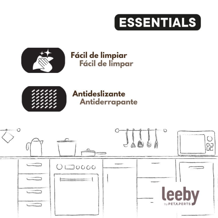 Leeby Comedero Estampado Huellas Acero Inoxidable para perros, , large indicador imagen numero 6