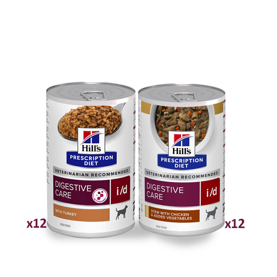 12 latas x 354 g + 12 latas x 360 g Hill's Prescription Diet Digestive care Pollo y Pavo latas para perros &iexcl;Pack ahorro!, , large Imagen numero 1