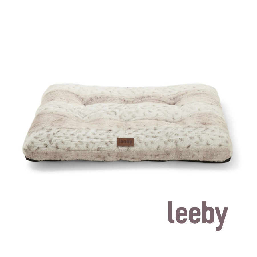 Leeby colch&oacute;n suave leopardo print para perros